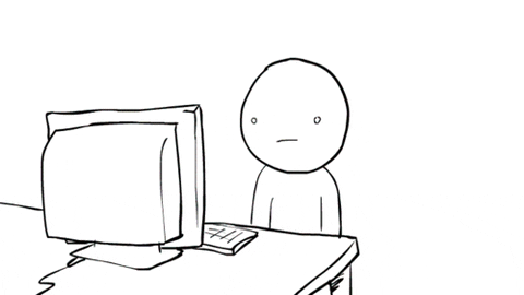 GIF of a stick person looking at a computer shocked and saying "Seriously?" once with a shrug and then emphatically thrice with their eyeballs popping out of their sockets: "Seriously? Seriously? SERIOUSLY?"